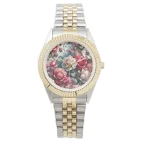 Timeless Rose Floral Charm Watch