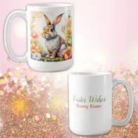 Sweet Easter Blessings Vintage Bunny Rabbit  Coffee Mug
