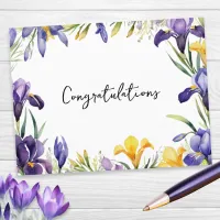 Spring Flowers Floral Border Congratulations Postcard