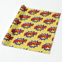 Kapow Pop Art Superhero Gift Wrap