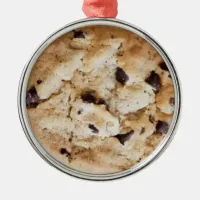 Chocolate Chip Cookie Christmas Metal Ornament