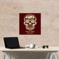 Sugar Skull Cinco de Mayo Red Your Name Gold Foil Prints