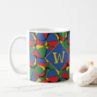 Circus Juggling Artist Patterned Monogram Coffee Mug