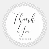 Simply Minimalist Wedding Thank You Black ID523 Classic Round Sticker