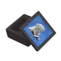 Teddy Bear Time to Read Blue Stuffed Animal, ZKOA Gift Box