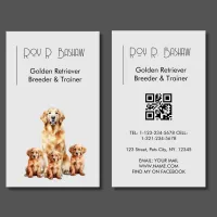 Dog Breeder Trainer Golden Retriever QR Code  Business Card