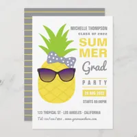 Ultimate Gray and Illuminating Pineapple Grad Invi Invitation