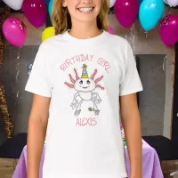 Personalized Axolotl Themed Birthday Girl T-Shirt