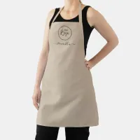 Logo with Employee Name Beige Apron