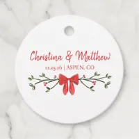 Personalized Chic Winter Holiday Christmas Wedding Favor Tags