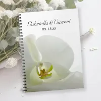 White Orchid and Bridal Veil Wedding Notebook