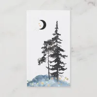 *~*  Crescent Moon Trees Gold Stars Moon Glitter Business Card