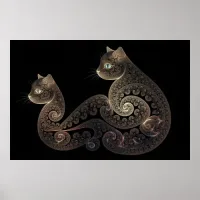 Serpentine fractal cat poster