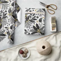 Black Gold Christmas Pattern#17 ID1009 Wrapping Paper