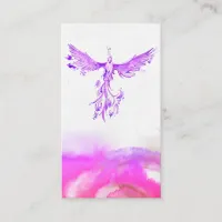 *~*  Ombre Peach Pink Violet Feathers Phoenix Business Card