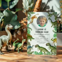 Dinosaur Birthday Party Photo Invitation