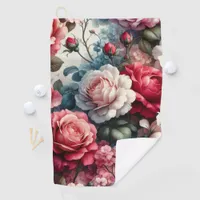 Timeless Rose Floral Charm Golf Towel