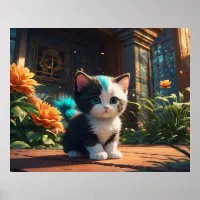 *~* Fantasy Kitty Cat 5:4 Feline Kitten Poster