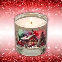 Monogram Festive Vintage Christmas on brown | Scented Candle