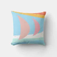 Sailing Into The Sunset Pastel Print Throw Pillow