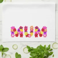 Botanical MUM Floral Typographic Design Kitchen Towel