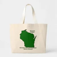 Wisconsinite Champions Football, Cheese and Beer Large Tote Bag