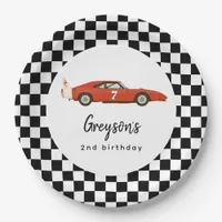 Modern Race Car Boy 2nd Birthday Party Paper Plates