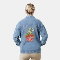 Strawberry Hat Gnome Plaid Fashion Fruit Womens Denim Jacket