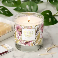 Pink Gold Christmas Merry Pattern#21 ID1009 Scented Candle