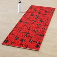 Ladybugs hustle - fun ladybug pattern yoga mat