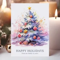 Elegant Christmas Tree Family Holiday Card