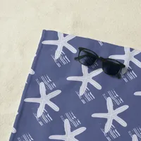 Modern Starfish Coastal  Beach Towel