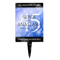 Elegant 45th Sapphire Wedding Anniversary Cake Topper