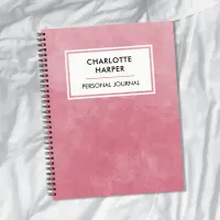 Cute Chic Girly Modern Watercolor Wash Blush Pink Notebook