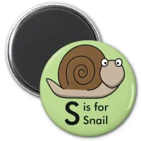 "Letter S" is for Snail Children's Magnets
