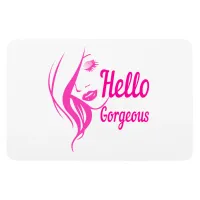 Hello Gorgeous Lovely Lady Face Drawing Typography Magnet