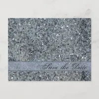 Faux Sparkle Wedding Save the Date Announcement