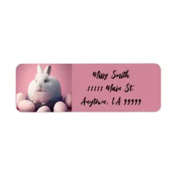 Easter Rabbit on a Nest Label