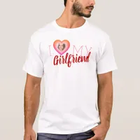 I Love My Girlfriend Photo Heart White Men's Shirt