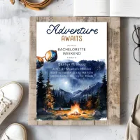 Camping Adventure Awaits Bachelorette Weekend  Invitation