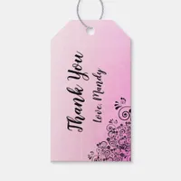 Personalized Pink Thank you Gift Tags