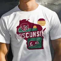 Retro Travel Iconic Wisconsin Graphic T-Shirt