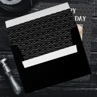 Zigzag Geometric Pattern Fathers Day Black Envelope