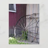 Wagon Wheel and Silo Postcard