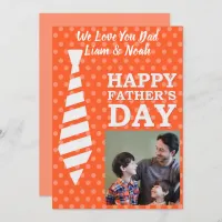 Instagram Photo Tie Orange Dots Fathers Day Card