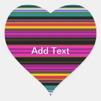 Thin Colorful Stripes - 2 Heart Sticker