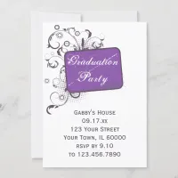 Purple Graduation Party Invitation