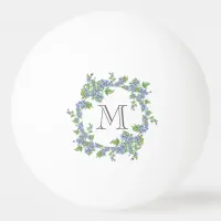 Floral Wreath Monogram Ping Pong Ball