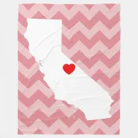 Customizable California with Red Heart Fleece Blanket