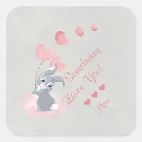 Cute Cartoon Bunny Valentine Sticker